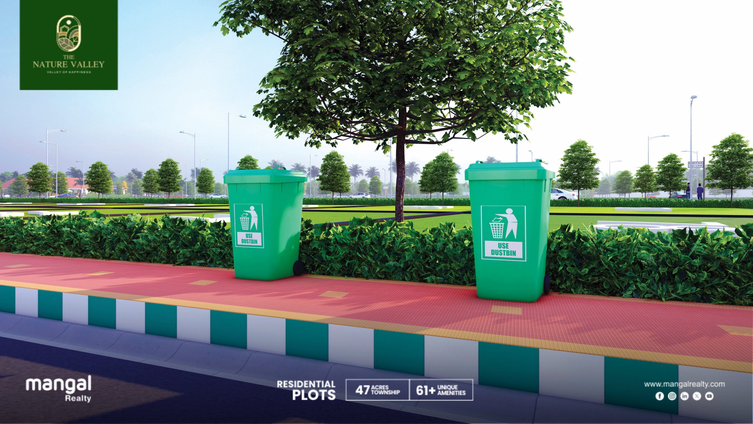 dustbins in pathways